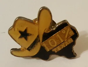 101% TEXAN Cowboy Hat Texas State Shape Lapel Pin - Picture 1 of 3
