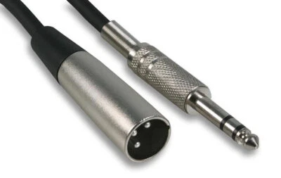 Balanced Microphone 6.35mm Stereo 1/4" Jack to 3 Pin XLR Male Female Mic Cable - Image 1 of 2