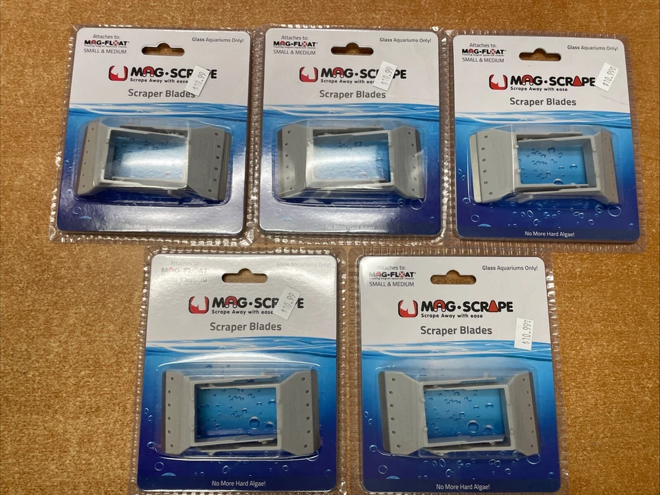 Mag-float Glass Scrape Scraper Blades, Fits Small & Medium - 10 Total 5 Pkgs - Image 1 of 1