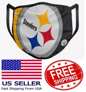 Pittsburg Steelers NFL 100% Cotton Face Mask Fast Shipping USA Seller - Picture 1 of 6