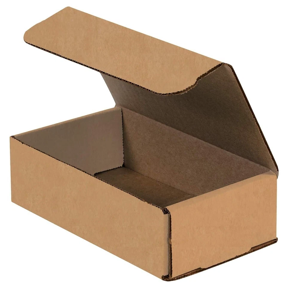 50 7" x 4" x 2" Kraft Corrugated Mailers Die Cut Tuck Flap Boxes - Image 1 of 1