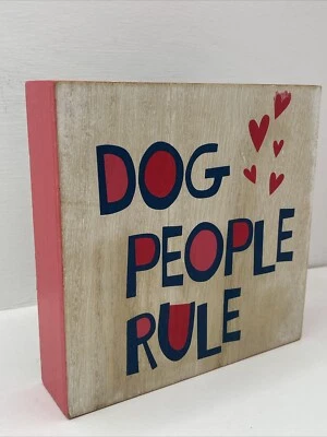 “Dog People Rule” Box Sign 6x6” - Image 1 of 4