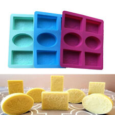 6-Cavity Rectangle Soap Mold Silicone Baking Mould Tray For Homemade Craft A ZDP