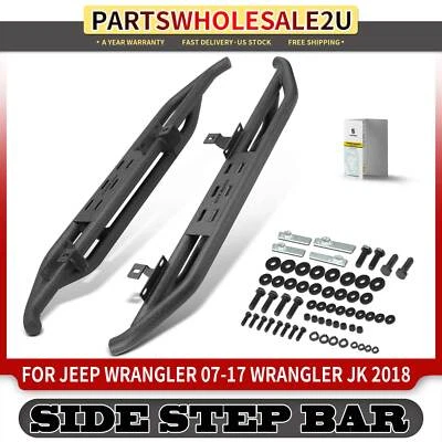 Nuevas barras laterales negras texturizadas pesadas para Jeep Wrangler 2007-2017 Wrangler JK Foto 1 de 4