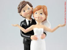 Cake Topper Matrimonio Sposi Simpatici Abbraccio Funny Statuina Sopra Torta