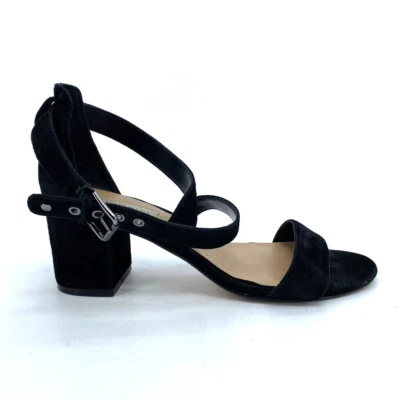 Saks Fifth Avenue Womens Ankle Strap Sandals Black Double Buckle Leather 9 M - Image 1 of 4