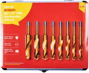 Broca de herrero Amtech F1280 8 piezas 13 mm (1/2") HSS (acero de alta velocidad) S - Imagen 1 de 3