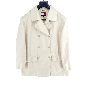TOMMY HILFIGER Beige Linen Blazer Jacket Size L - Picture 1 of 11