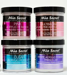 Mia Secret ACRYLIC POWDER CLEAR, WHITE, MULTI and/or PINK 4oz