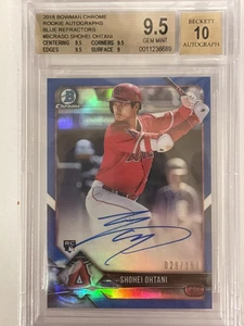AS 2018 Bowman Chrome Blue Refractor RC Auto Shohei Ohtani 29/150 BGS 9.5/10