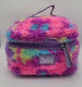 Justice Furry rainbow makeup bag, perfect for traveling and carrying byc1 - Picture 1 of 10