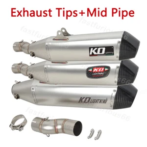 Left Tip Motorcycle Exhaust Muffler Mid Pipe Modified For 690 Enduro SMC R 08-18 - Picture 1 of 10