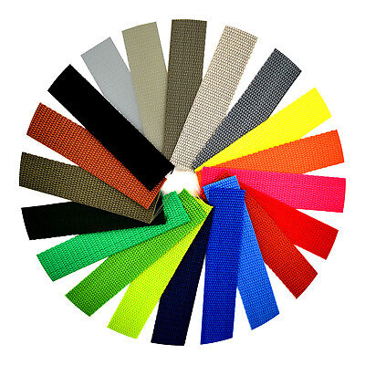 Polypropylene Webbing Strap Tape ▲ 25mm 1 Inch ▲ 21 Colours ▲ Choice Of Lengths • 14.59€