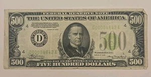 Series Of 1934 $500 Federal Reserve Note D Cleveland, Ohio - Picture 1 of 10