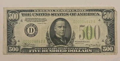 Series Of 1934 $500 Federal Reserve Note D Cleveland, Ohio - Image 1 of 4