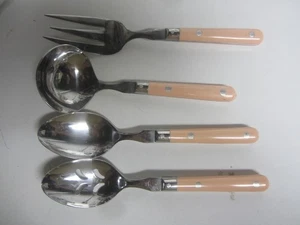 SET BESTEHEND AUS 4 SERVIERSTÜCK WF WASHINGTON FORGE KARNEVAL BESTECK GABEL LÖFFEL PFIRSICH - Bild 1 von 4