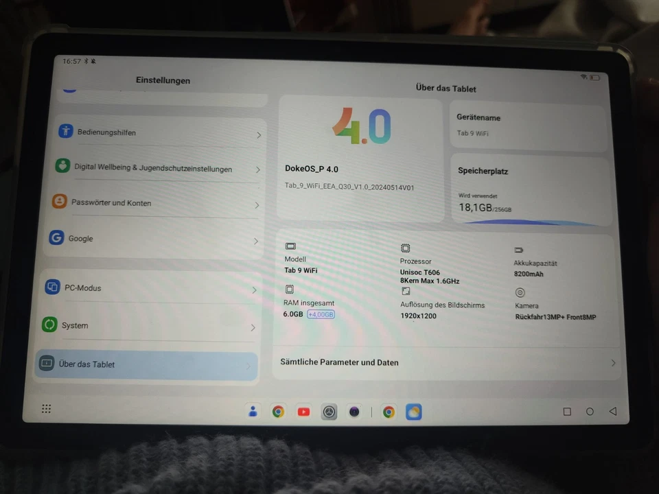 Blackview Tab 9 WiFi Android 14 Tablet 11 Zoll 18GB+256GB 8200mAh 5G WiFi BT5.0 - Bild 1 von 4