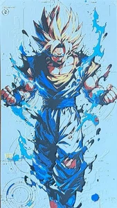 Dragon Ball Z Son Goku Super Saiyan SSJ | 3D-Druck Wandbild | Anime | 18x30cm - Bild 1 von 5