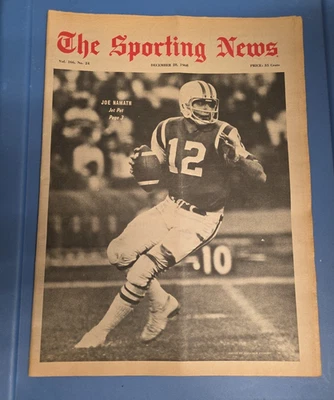 1968 The Sporting News JOE NAMATH New York Jets HOF Cover Vintage - Image 1 of 2