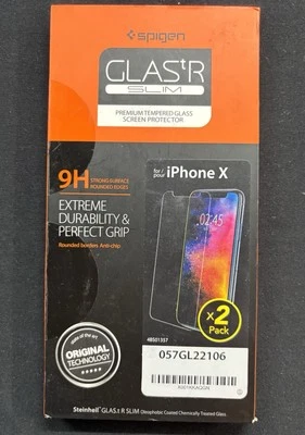 Spigen Glas.tR Slim premium tempered glass screen protector for iPhone X also 11 - Image 1 of 4