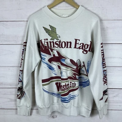 VTG Winston Eagle Hydroplane Racing AOP All Over Print Sweatshirt Size M RARE - Image 1 of 4