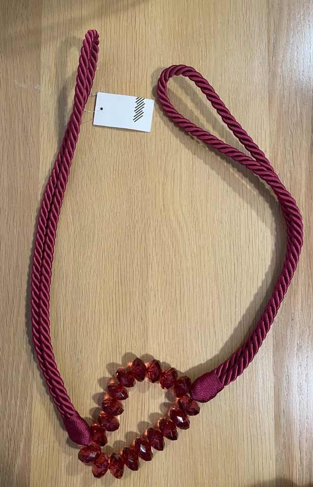 John Lewis Claret Crystal Rope Tie Back - Image 1 of 1