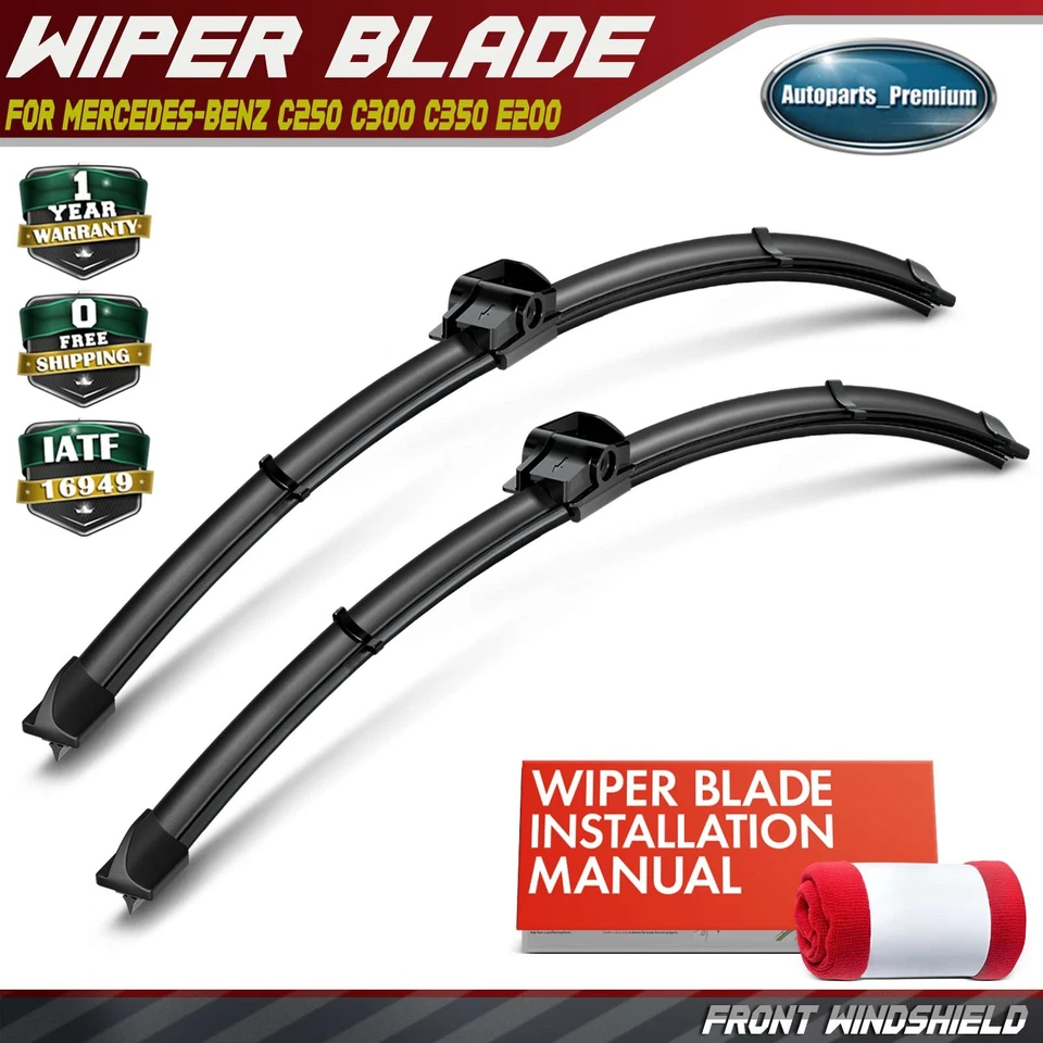 2x Limpiaparabrisas delantero 24" y 24" para Mercedes-Benz C250 C300 C350 E200 Foto 1 de 4