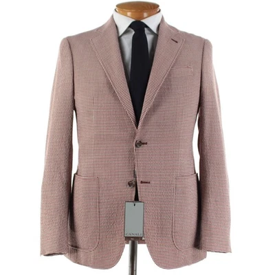 Abrigo deportivo Canali Kei nuevo con etiquetas mezcla de lana talla 46R (~36R EE. UU.) a cuadros rojo pardusco Foto 1 de 4