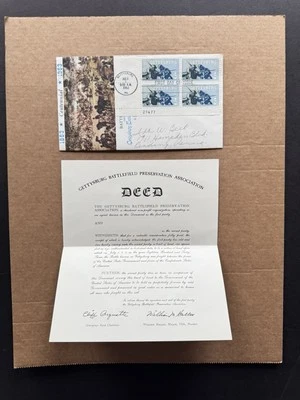 US 1963 FDC +Gettysburg Battle #1180 +GBPA  Battlefield Deed Enclosure +Historic - Image 1 of 2
