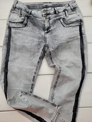 Tredy Jeans 44 Grau Pailletten - Bild 1 von 4
