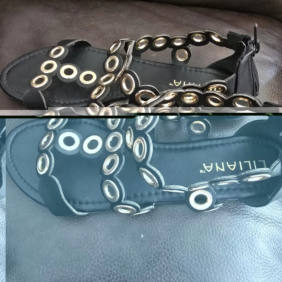 Sandalia plana Liliana Jagger-27 punta abierta ojal metálico gladiador. Foto 1 de 4