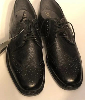Barclay ENDICOTT JOHNSON BLACK WINGTIP DRESS SHOES 6.5 D New Old Stock - Image 1 of 4