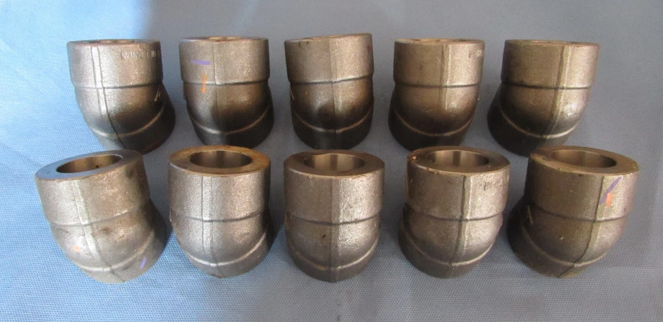 New Lot of (10) 1" Socket Weld 45° Elbow SA105N Carbon Steel Class 6000, 6M, B16 - Image 1 of 4