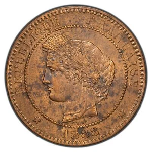 France 1888 10 Centimes Coin KM #815.1 - Picture 1 of 2