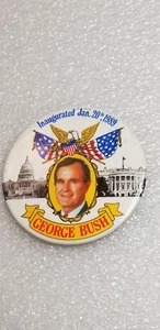 20. Januar 1989 George Bush Präsidentschaft Amtseinführung Pin Zurück Knopf 3,5" - Bild 1 von 2