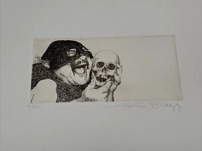RETRATO CALAVERA GRABADO CHARLES BRAGG EDICIÓN LIMITADA DE SOLO 100 FIRMADO RARO Foto 1 de 4