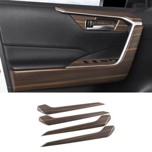Tira de cubierta de panel de reposabrazos de puerta interior de grano de madera para Toyota RAV4 2019-2023 - Imagen 1 de 6