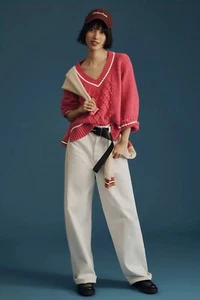 NWT ANTHROPOLOGIE Sz 2X THE TILLIE V NECK PULLOVER SWEATER BY MAEVE - Picture 1 of 5
