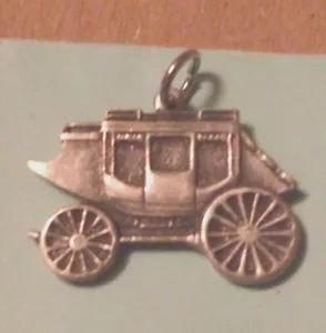 The Mail WILD WILD WEST WESTERN 2 STAGECOACH PEWTER CHARMS All New - Picture 1 of 1