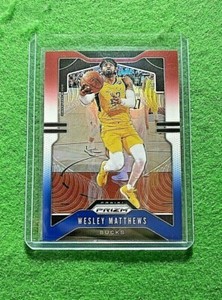 WESLEY MATTHEWS PRIZM RED WHITE BLUE CARD BUCKS 2019-20 PRIZM BASKETBALL REFRACT