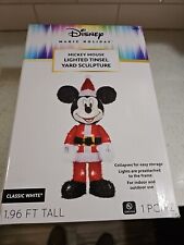 Disney 3D Mickey Mouse Lighted Tinsel Yard Sculpture Winter Christmas Lights EUC