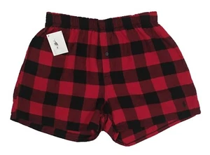 NEW Polo Ralph Lauren Boxers (Shorts)!  Flannel  Plaid  Red Black or Green Black - Picture 1 of 5