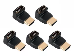 2 x Adaptador HDMI hembra macho 270 grados en ángulo para HD TV TFT LCD PC PS4 LED UK - Imagen 1 de 6