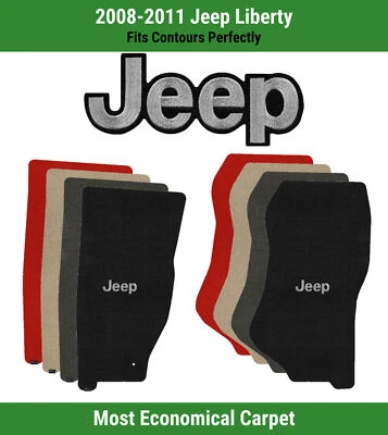 Alfombrillas delanteras Lloyd Velourtex para Jeep Liberty '08-11 con Jeep plateado sobre negro Foto 1 de 4