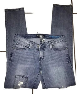 Volcom Brand Size 9 Distressed Patched Super Skinny Jeans - Picture 1 of 13