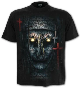 SPIRAL HORROR VILLAINS TEE T SHIRT TOP THE NUN SKULL ILLUSION CONJURING DEMONIC - Picture 1 of 2