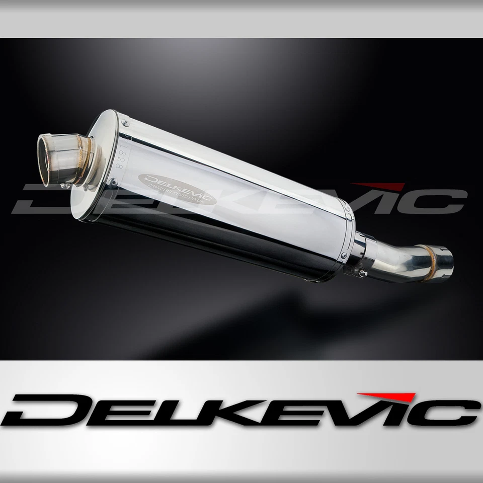 铃木 SV650 1998 - 2002 Delkevic Slip On 14 英寸椭圆形不锈钢排气消声器套件 — 第 1/4 张图片