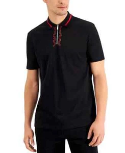 Polo para hombre HUGO Boss Dolmar 213 cremallera en negro manga corta algodón mediano - Imagen 1 de 14