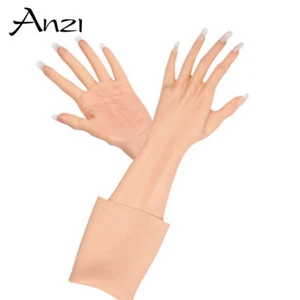 Anzi Realistic Silicone Hand Skin Female Gloves for Crossdresser Drag Queen - Picture 1 of 11