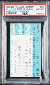 Boleto Michael Jordan “SHRUG GAME” 1992 Finales NBA JUEGO 1 Auténtico PSA - Imagen 1 de 6